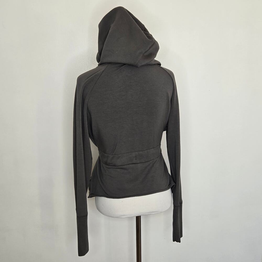 Athleta Clarity Cinch Open Cardigan Modal Gray Soft Sweatshirt Women Small - Picture 6 of 14